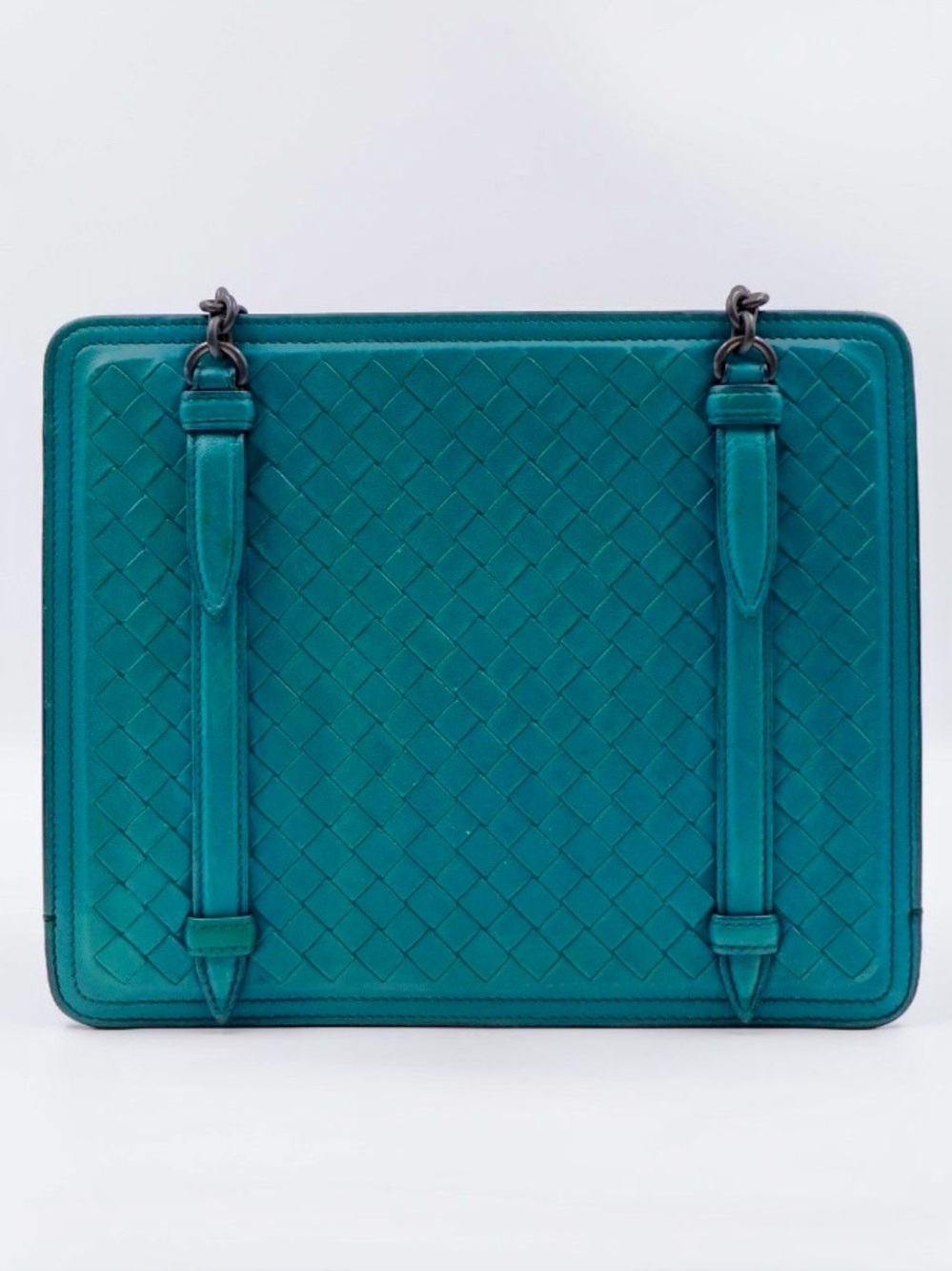 Bottega Veneta Napa Intreciatto Runway Shoulder bag, teal